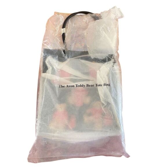 Avon Vintage Teddy Bear Tote Bag with Keychain 9" Nostalgic Fashion - Picture 5 of 5